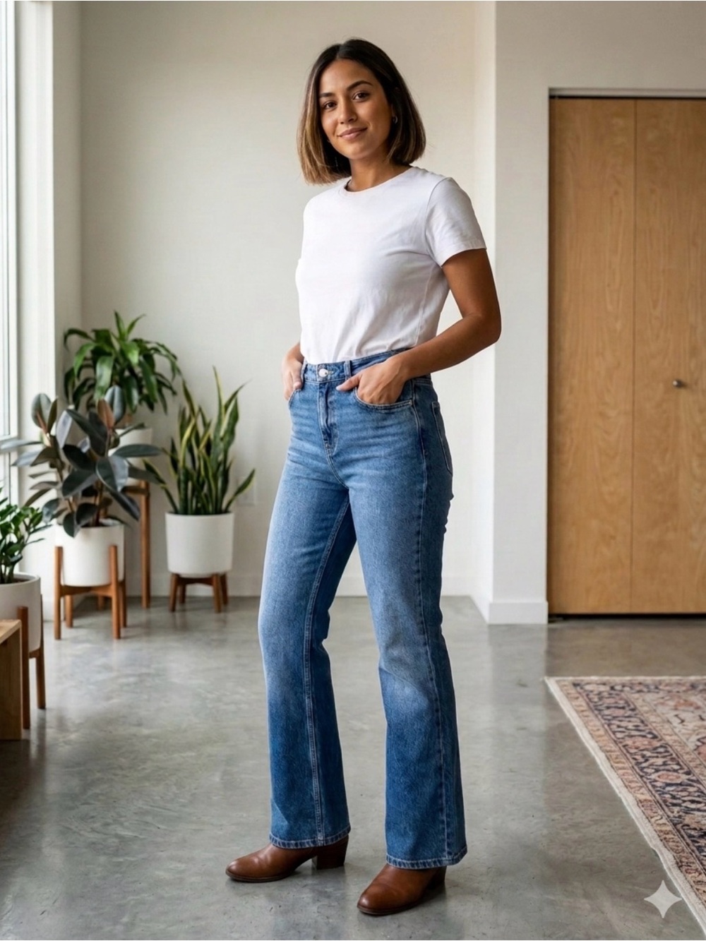 Bootcut ZARA Blue Mid Waist Flare Leg Jeans Women’s light wash Stretch NWT Sz 2